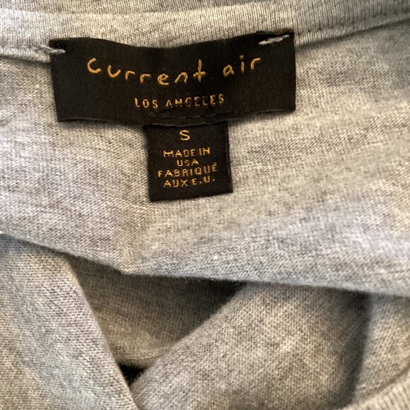 Current Air Anthropologie Top Size Small Basille Print Sleeve Grey Twist‎ Front - Picture 3 of 10